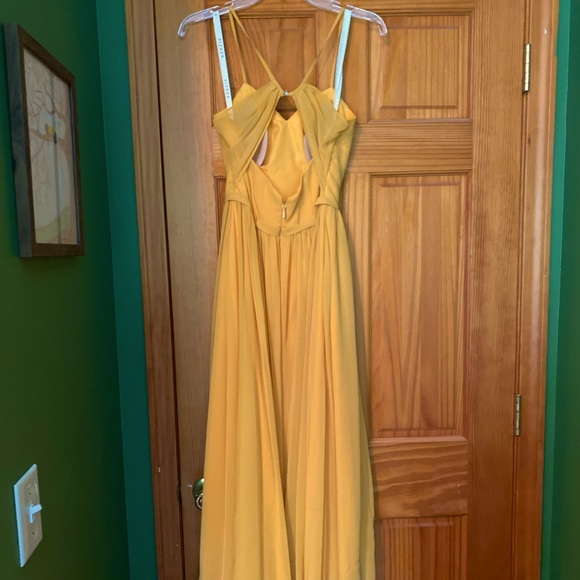 Azazie Cora Bridesmaid Dress in Marigold Garment Bag Included - Picture 2 of 10